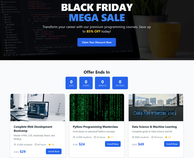 Black Friday landing