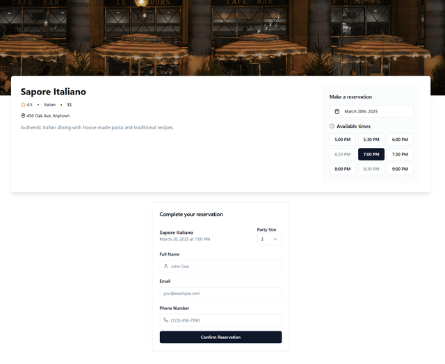 Sistema de reservaciones
